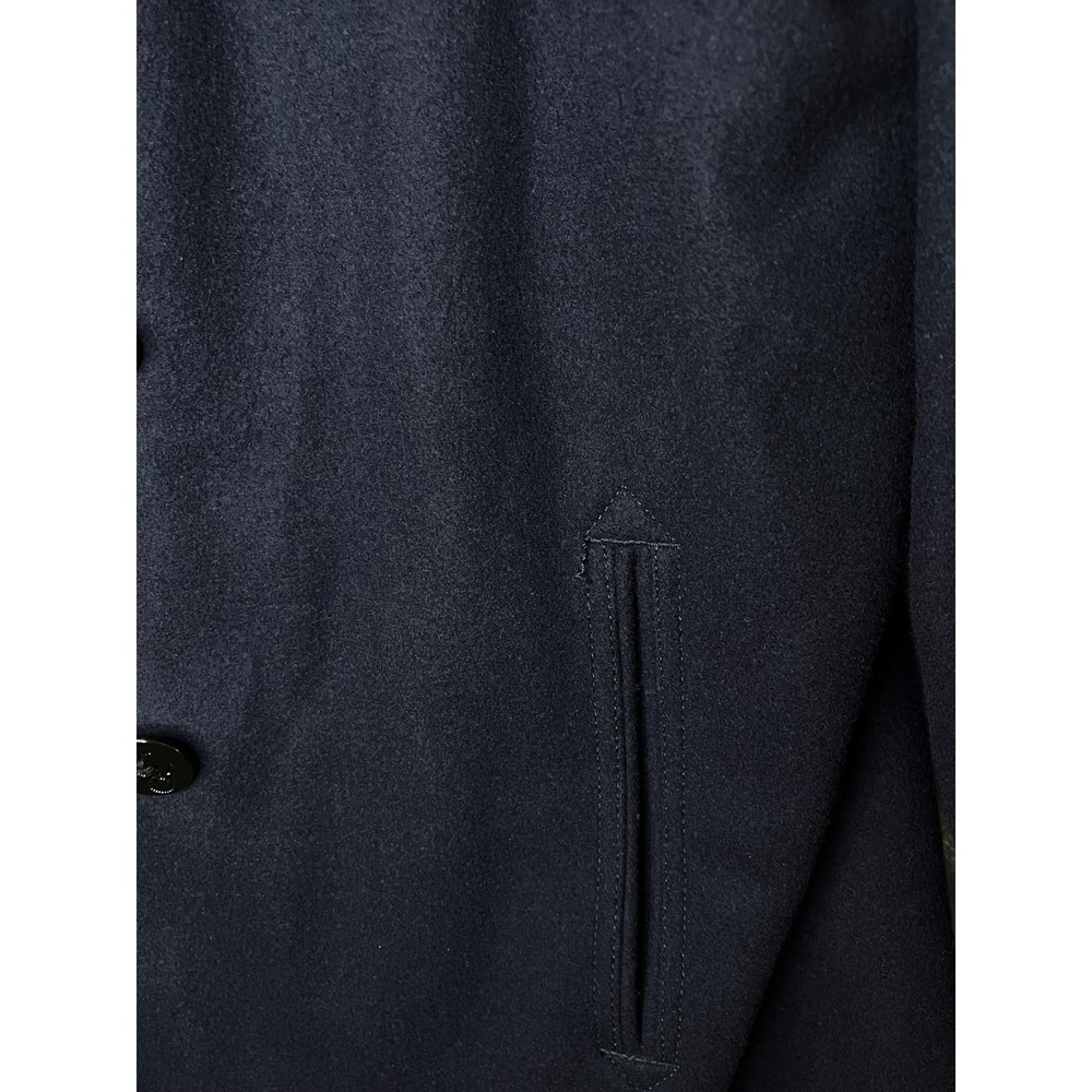Lands End Mens XXL Tall Peacoat Navy Wool Blend Double Breasted Coat 50-52 - Picture 5 of 12